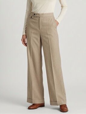 NWT Vintage Lauren Ralph Lauren High-Rise Sansabelt Wide Leg Trousers with Cuffs